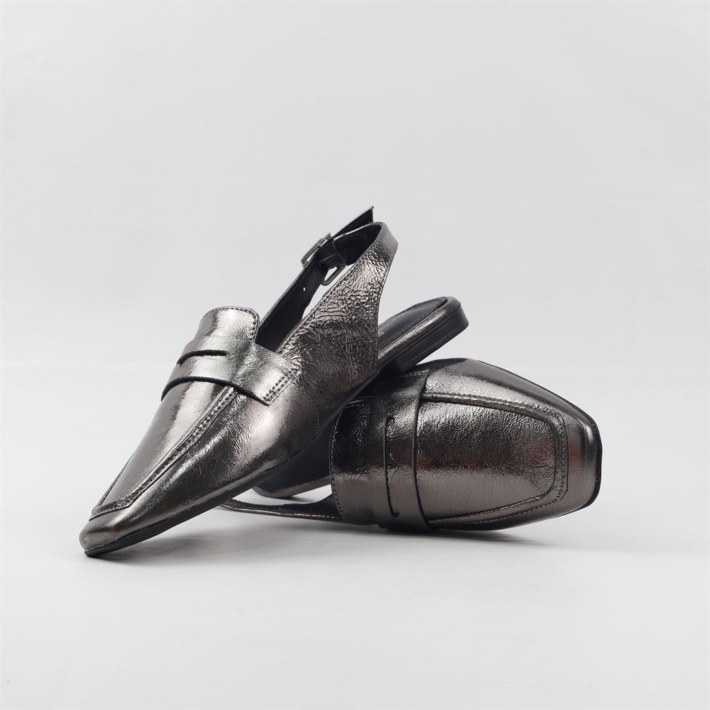 Sapatilha Mocassim Slingback Cinza 5