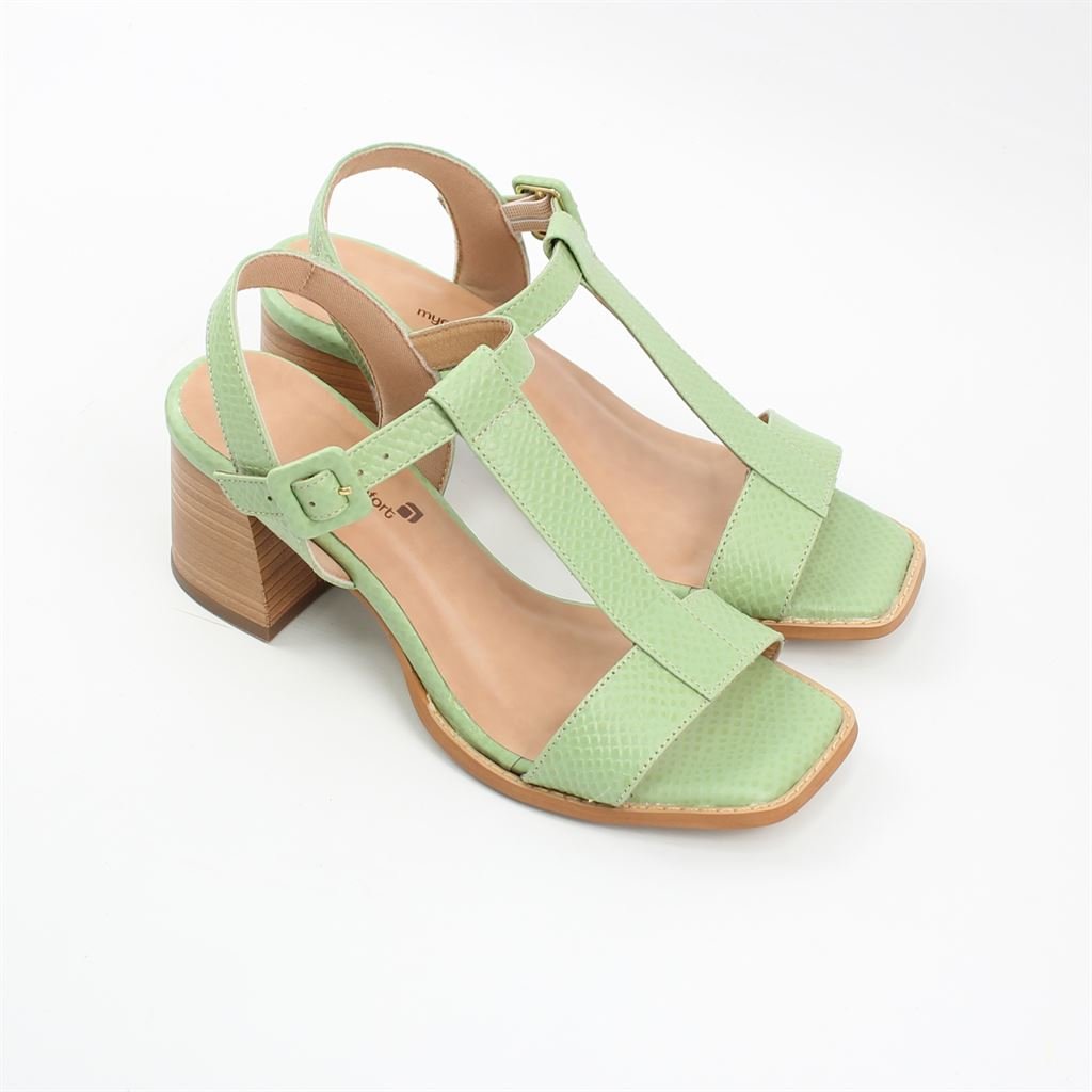 Sandália Salto Bloco Verde 2
