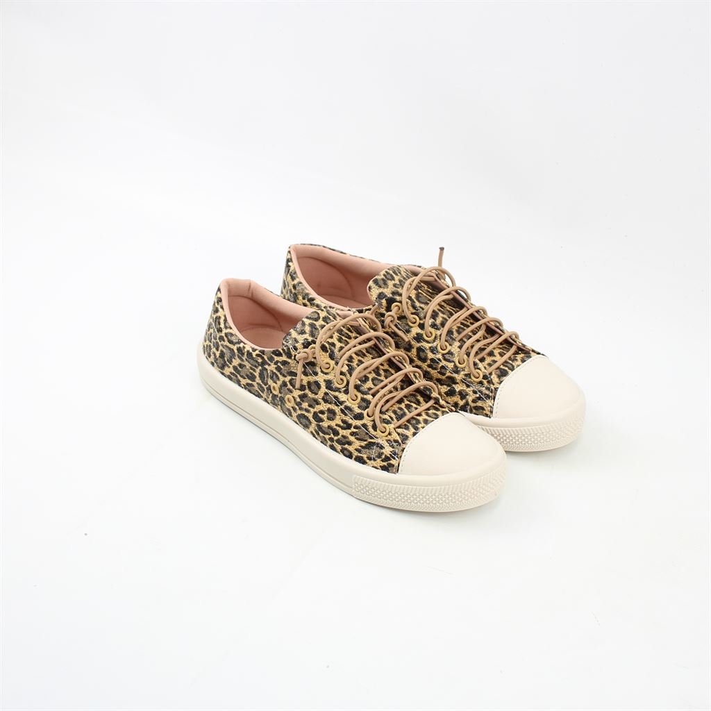 Tênis Flat Animal Print Bege 3