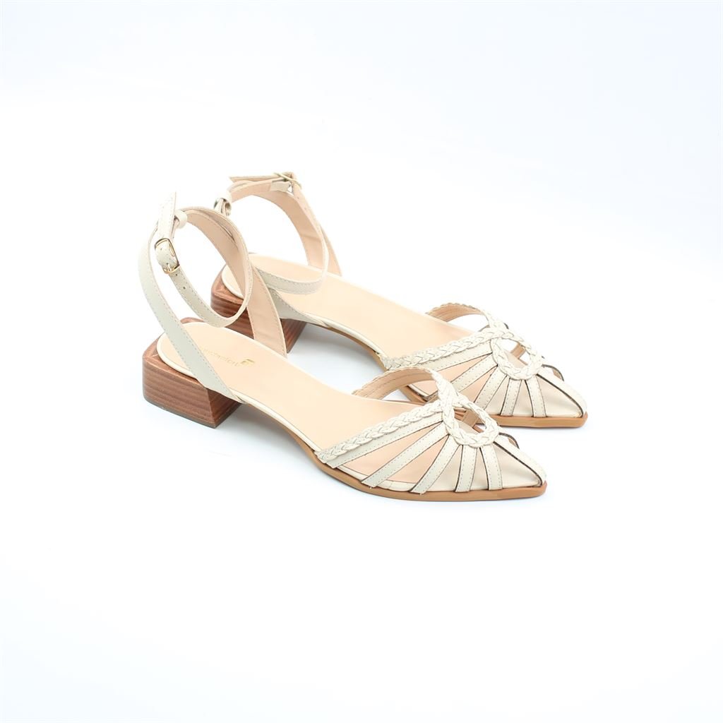 Sandália Salto Bloco Couro Branco 2