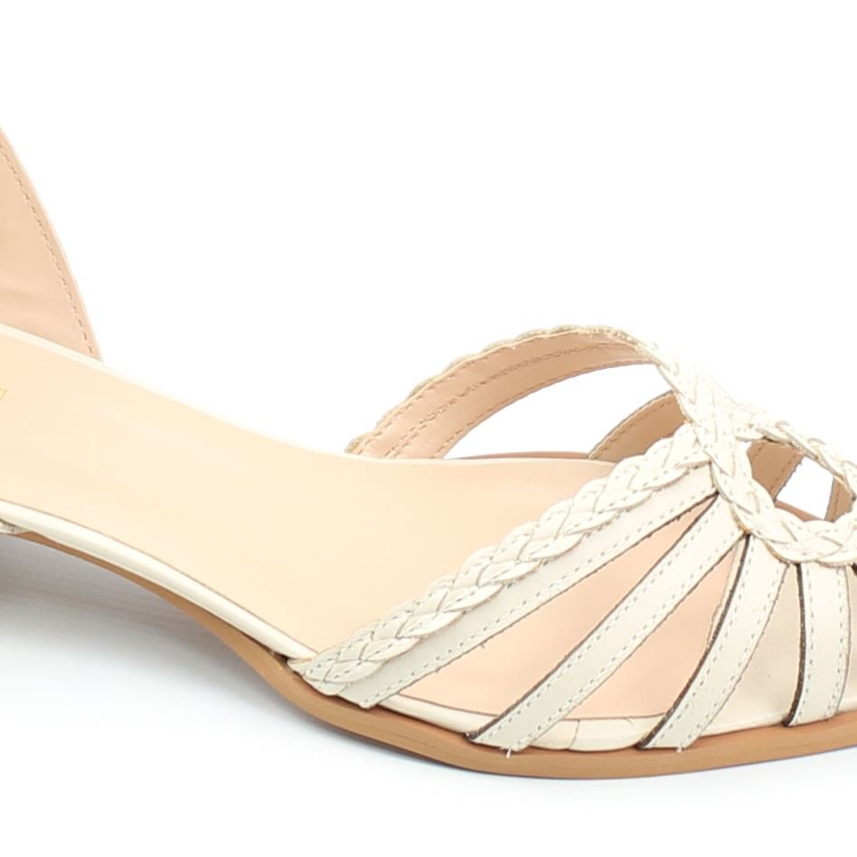 Sandália Salto Bloco Couro Branco 3