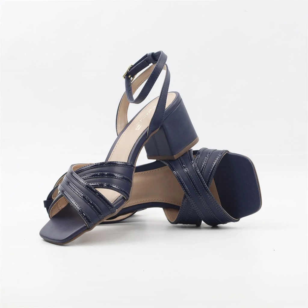 Sandália Salto Bloco Azul 4