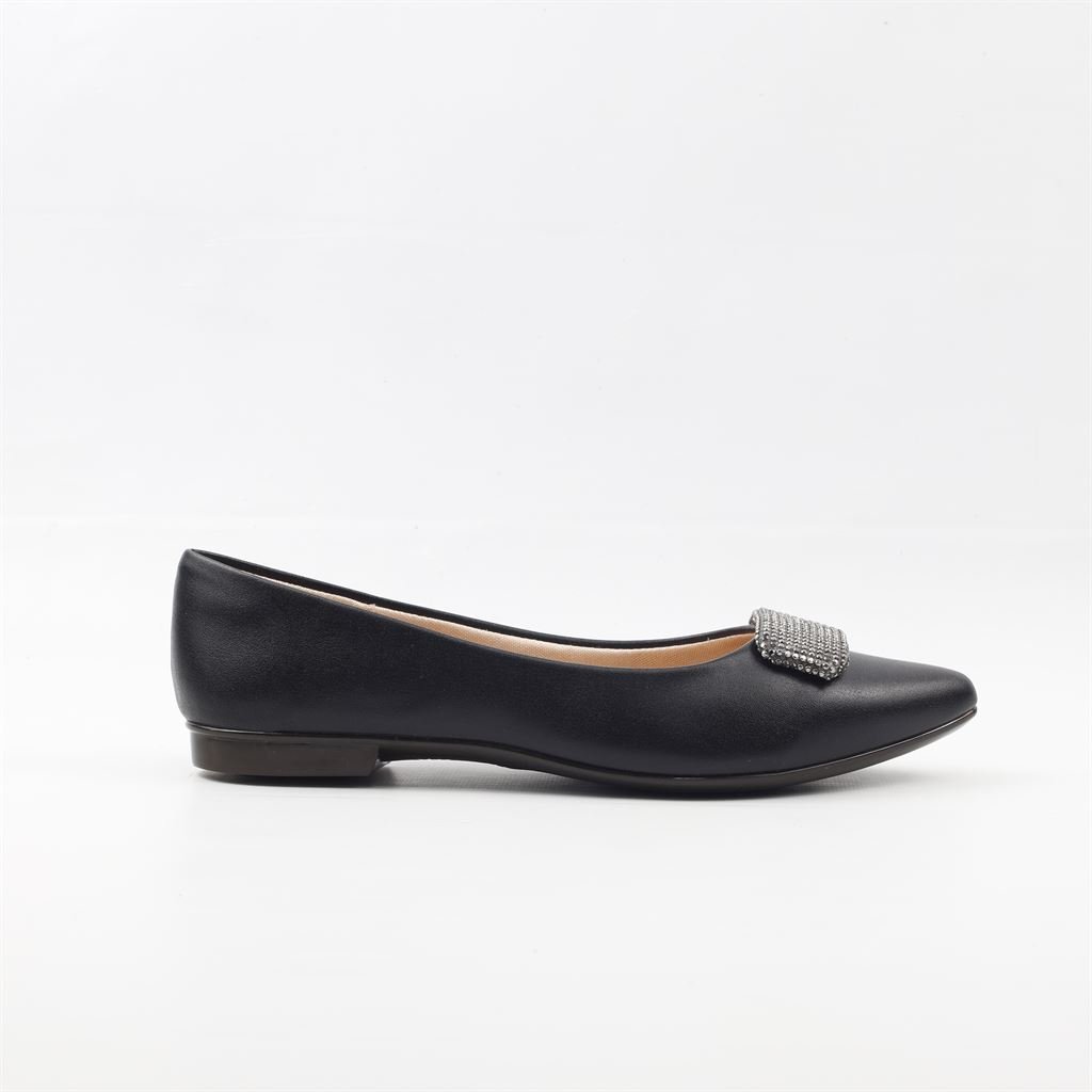 Sapatilha Bico Fino Enfeite Preto 5