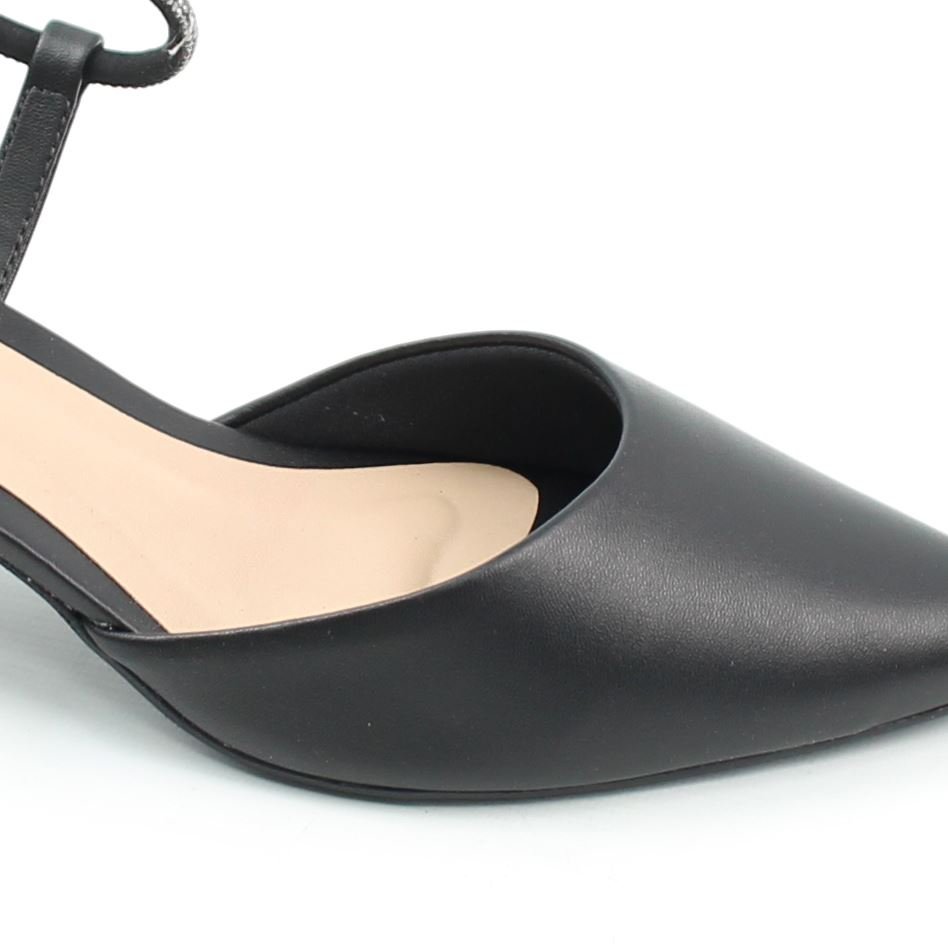 Scarpin  Salto Bloco Slingback Preto 2