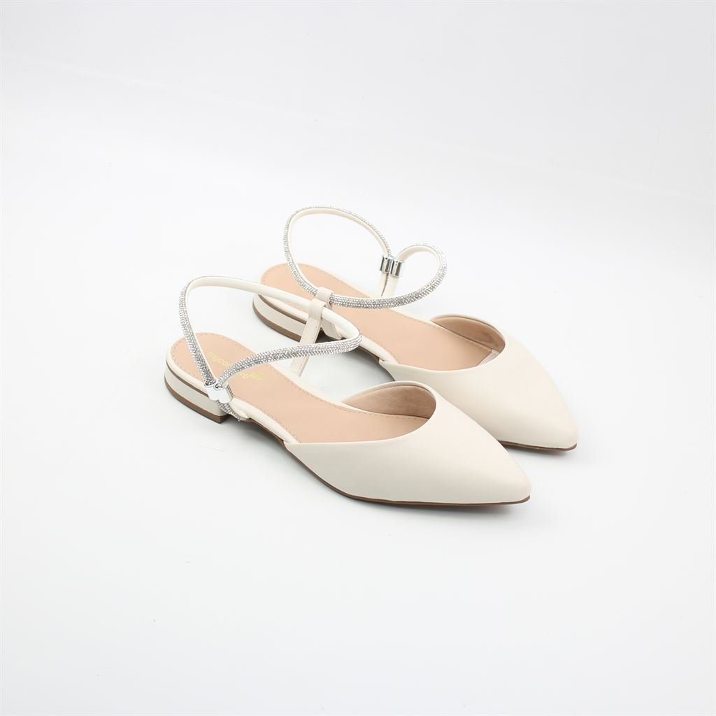 Sapatilha Slingback Brilho Branco 5