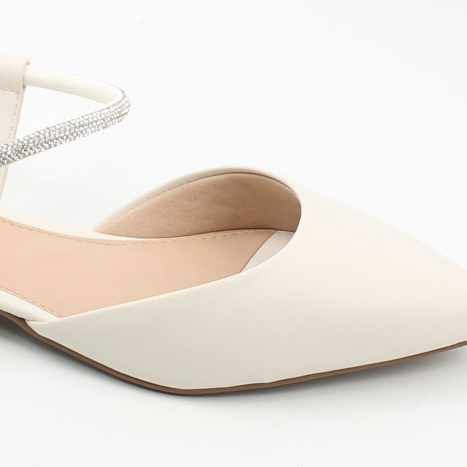 Sapatilha Slingback Brilho Branco 6