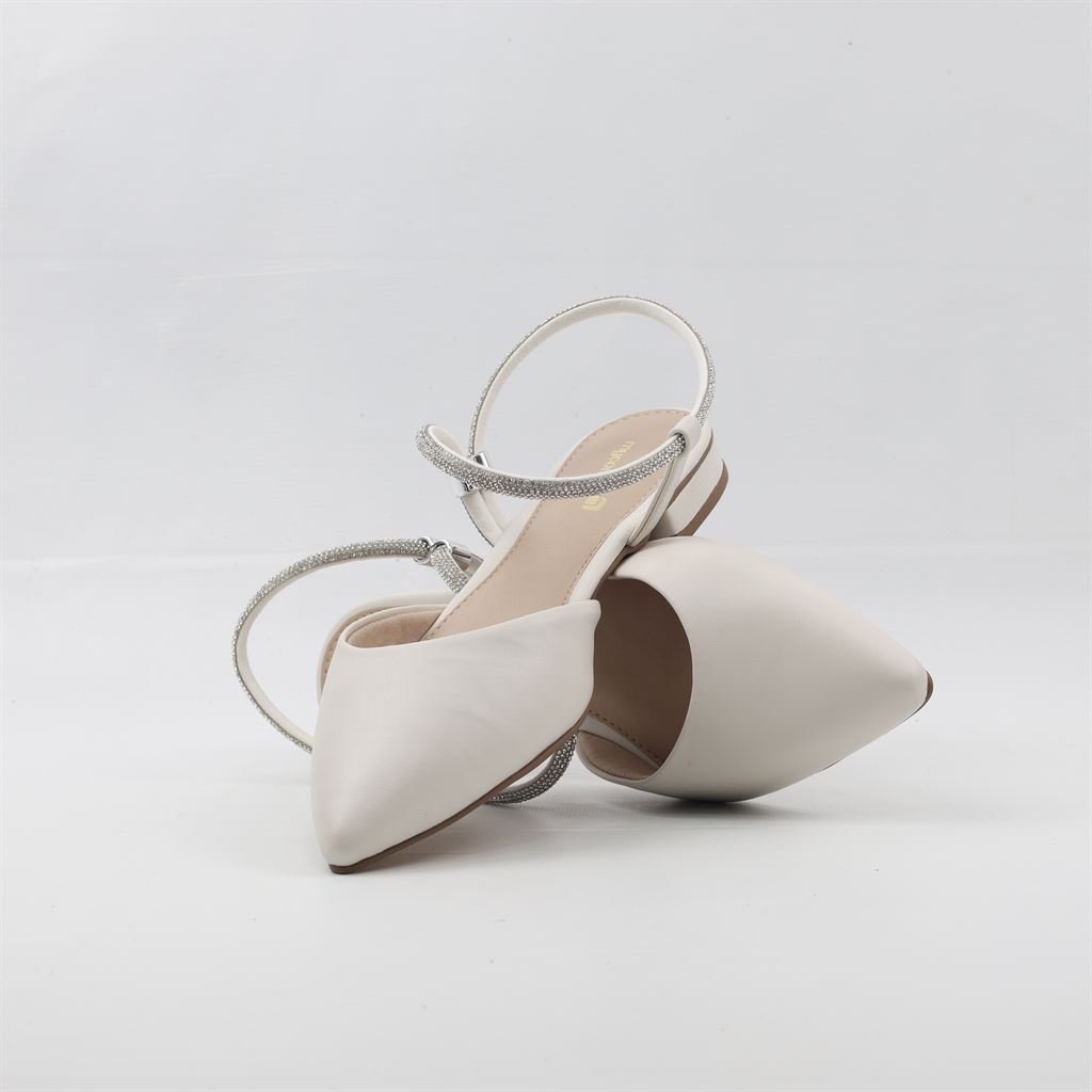 Sapatilha Slingback Brilho Branco 7