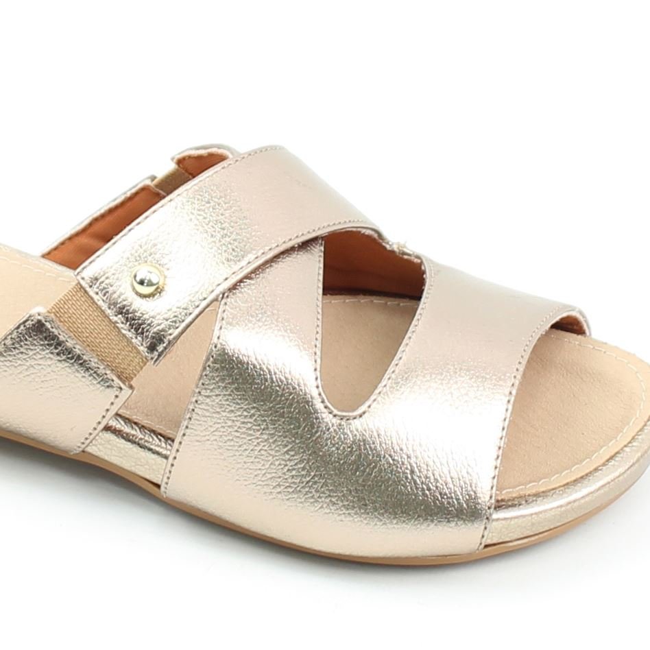 Rasteira Chinelo Couro Dourado 3