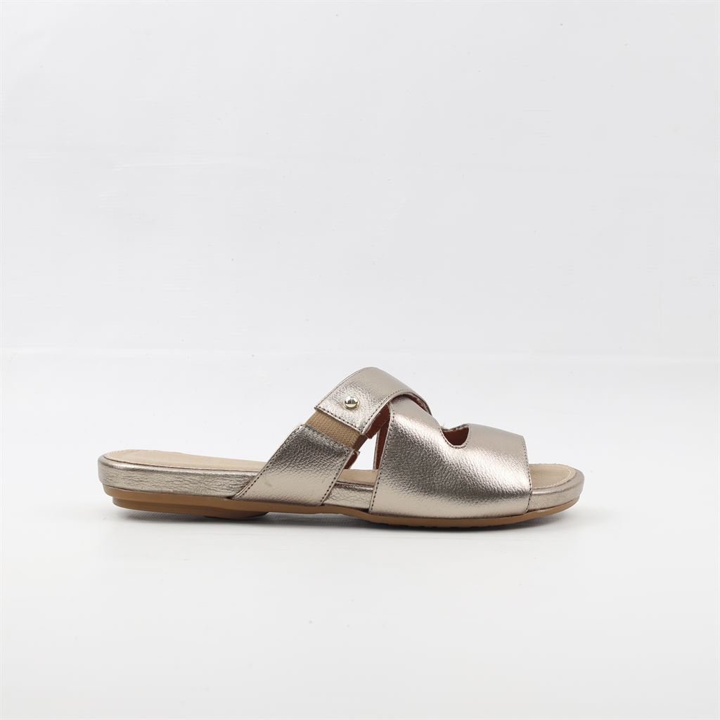 Rasteira Chinelo Couro Dourado 5