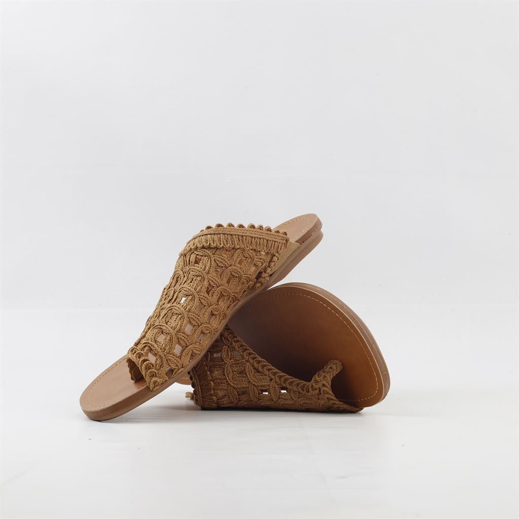 Rasteira Chinelo Bordado Marrom 4