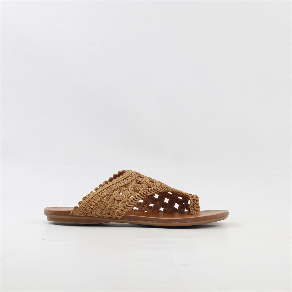 Rasteira Chinelo Bordado Marrom 5