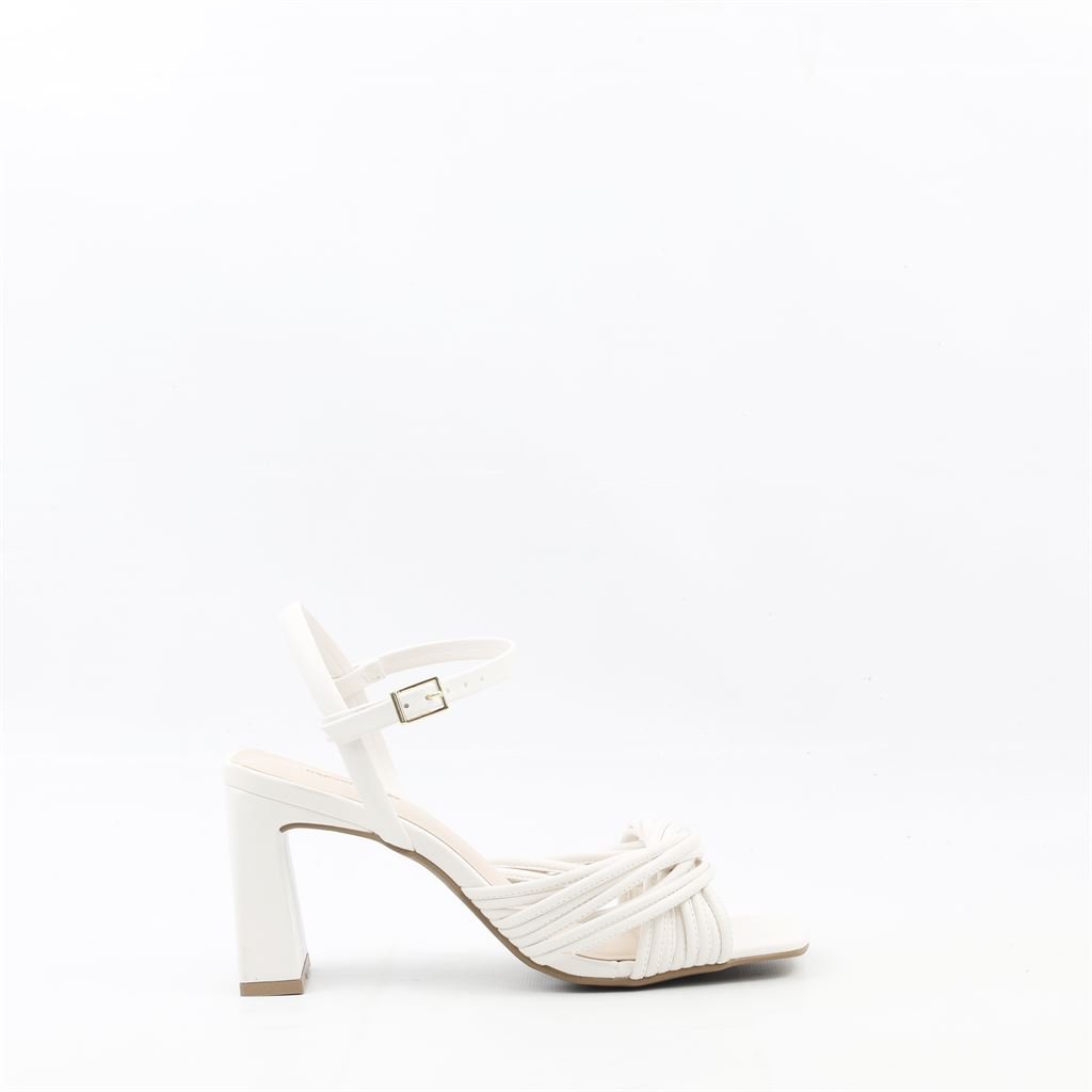 Sandália Salto Bloco Branco 5