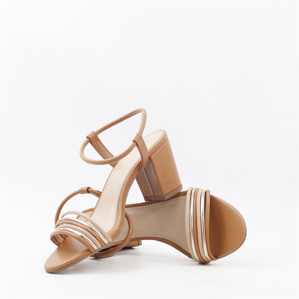 Sandália Salto Bloco Color Marrom 4