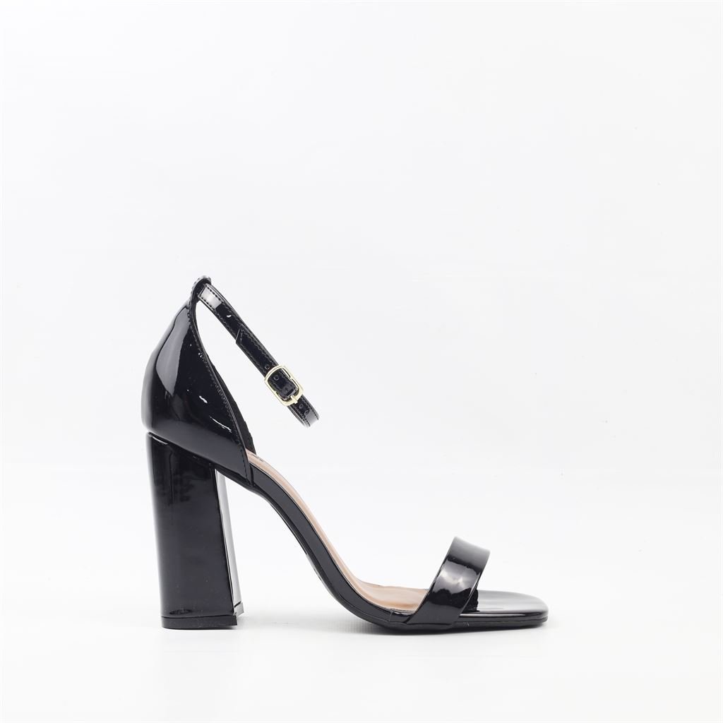 Sandália Salto Bloco Verniz Preto 5