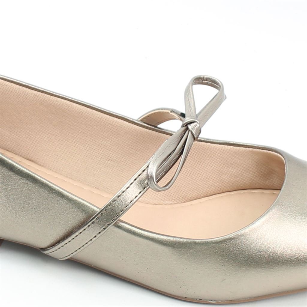 Sapatilha Boneca Laço Cinza 3