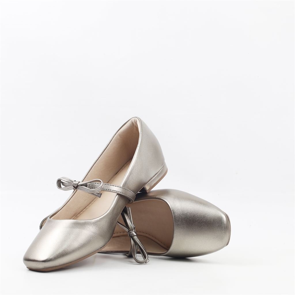 Sapatilha Boneca Laço Cinza 4