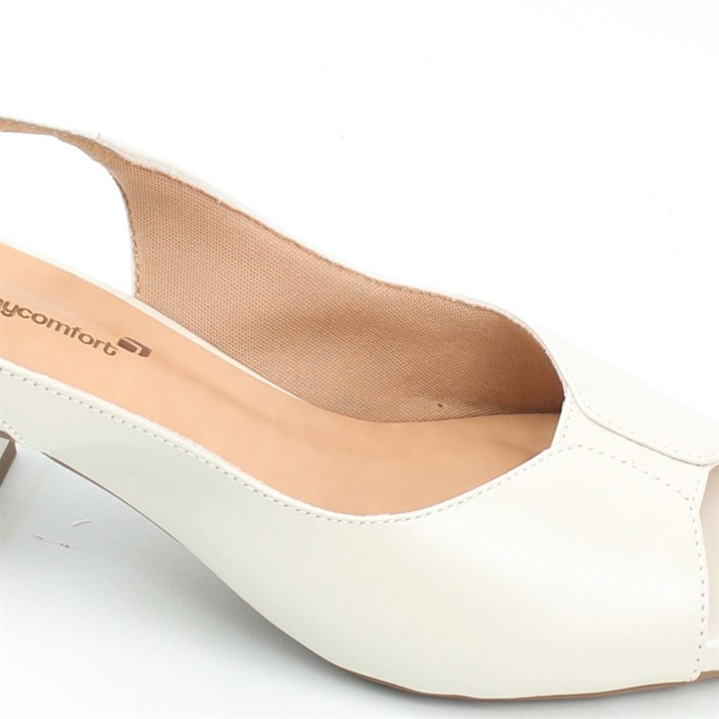 Sandália Salto Bloco Perolada Branco 3