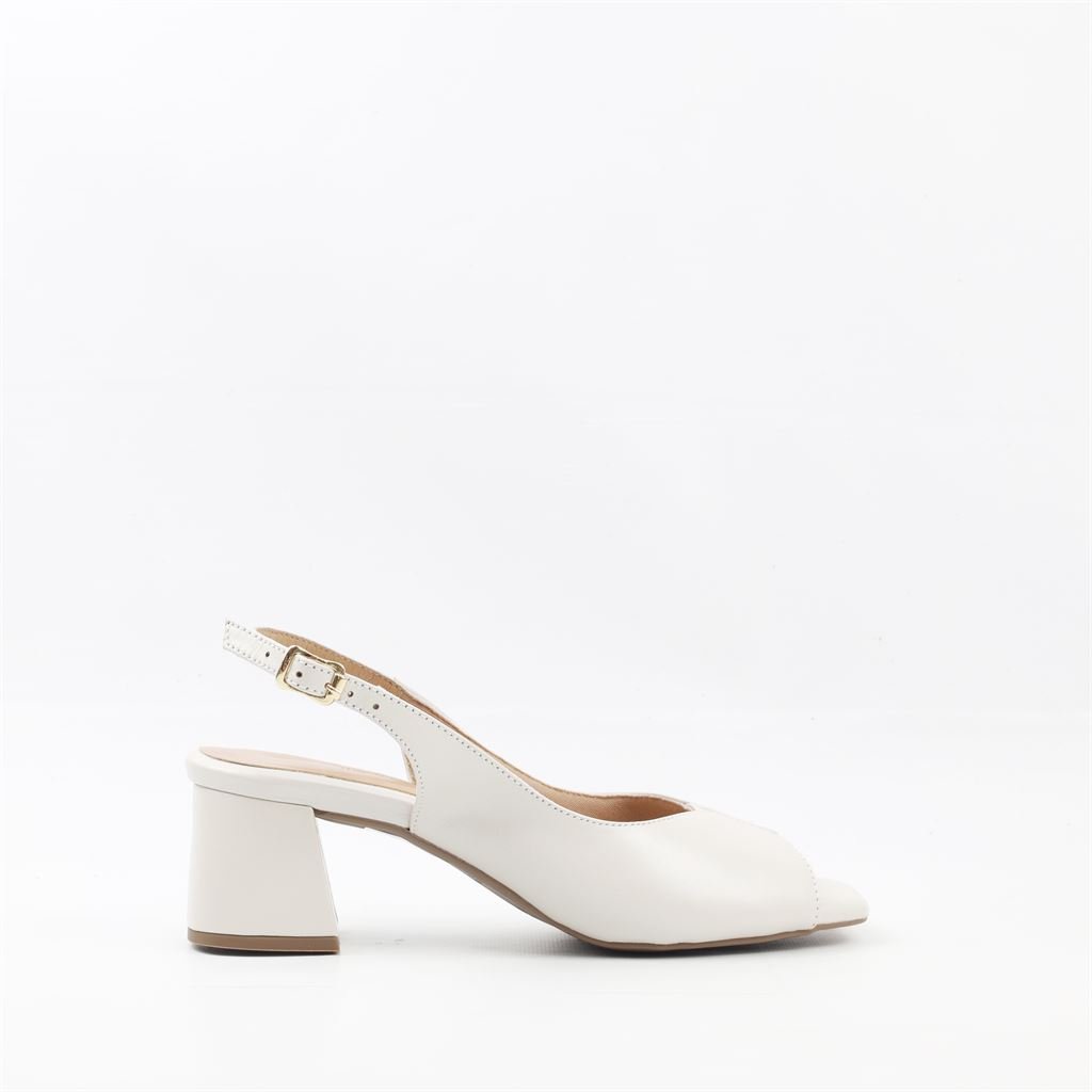 Sandália Salto Bloco Perolada Branco 5