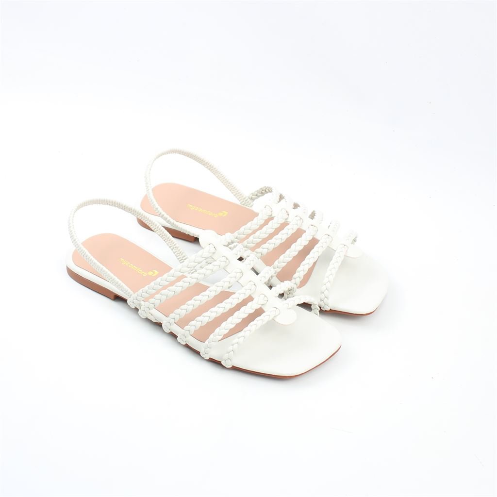 Rasteira Sandália Trança Branco 2