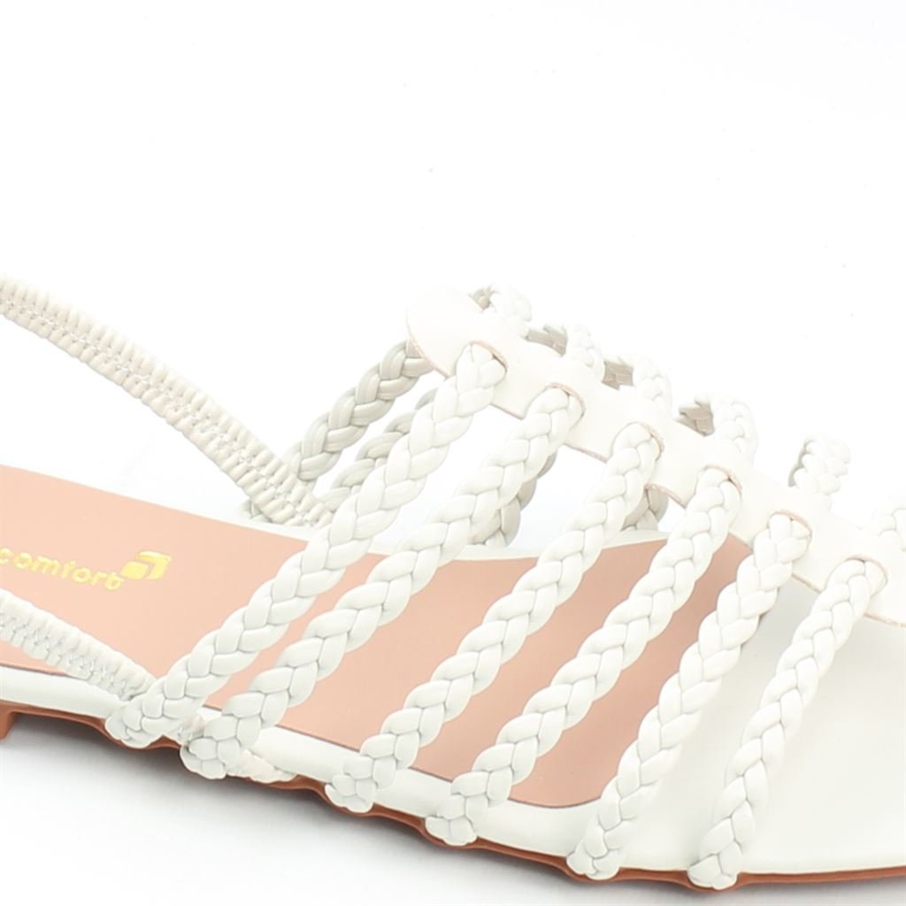 Rasteira Sandália Trança Branco 3