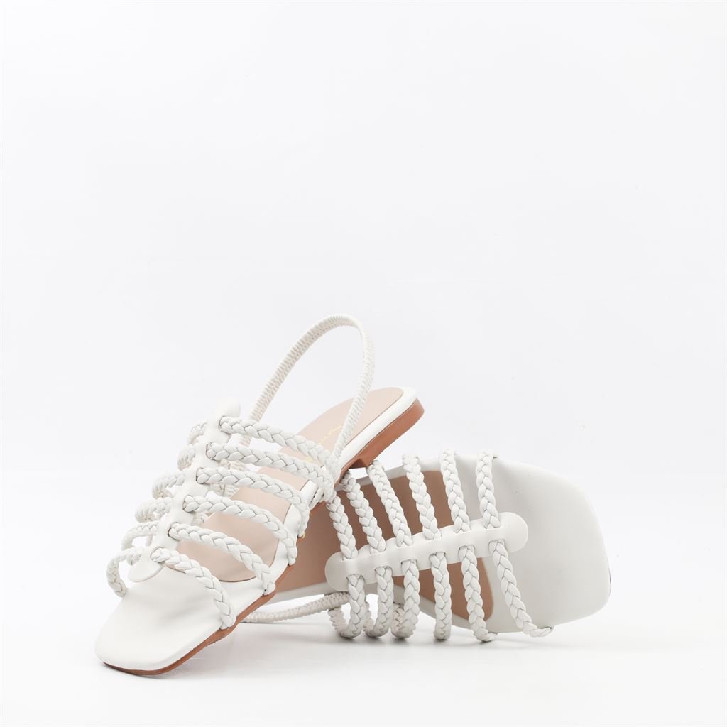 Rasteira Sandália Trança Branco 4