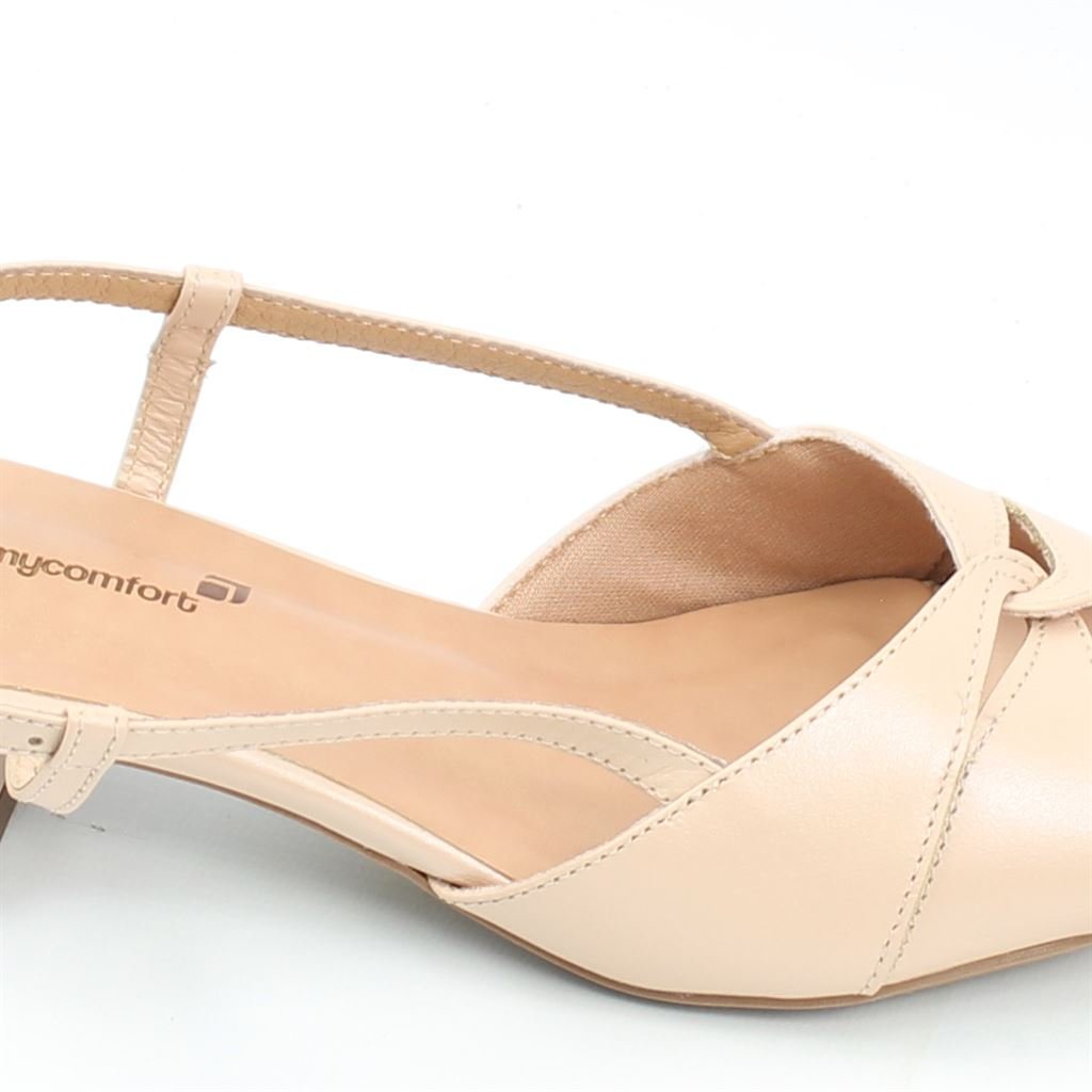 Sandália Salto Bloco Perolada Bege 3