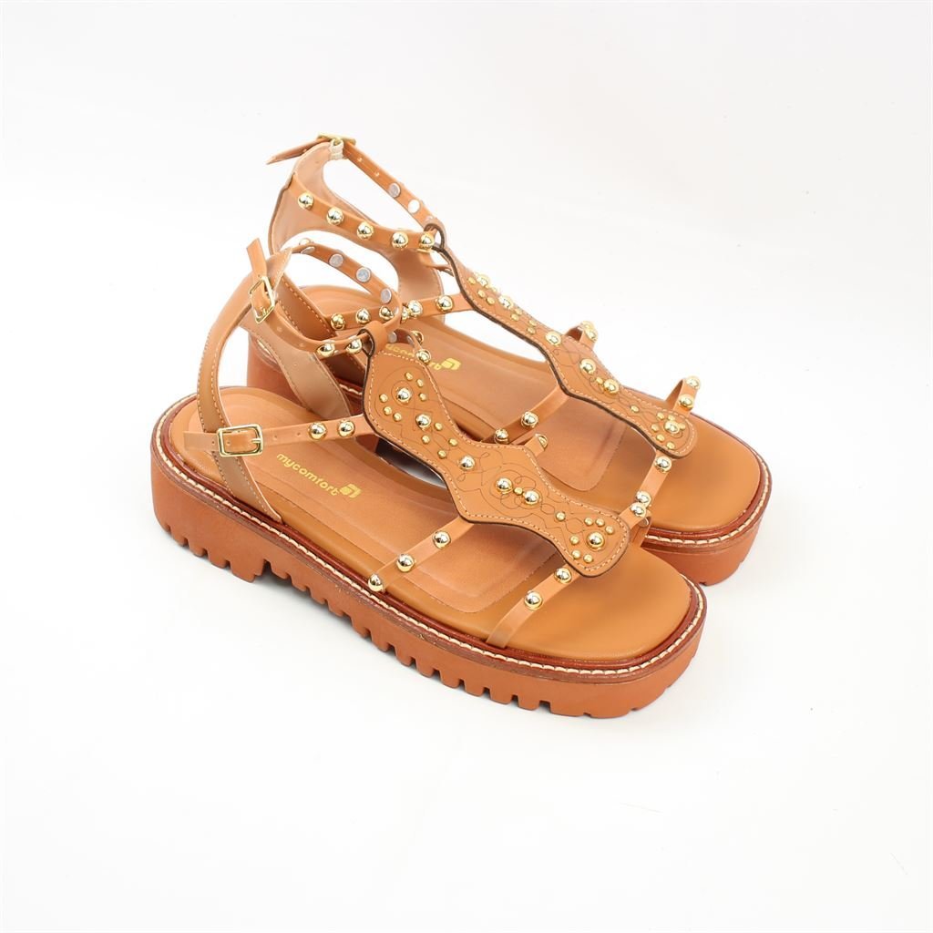 Sandália Flatform Metais Marrom 2