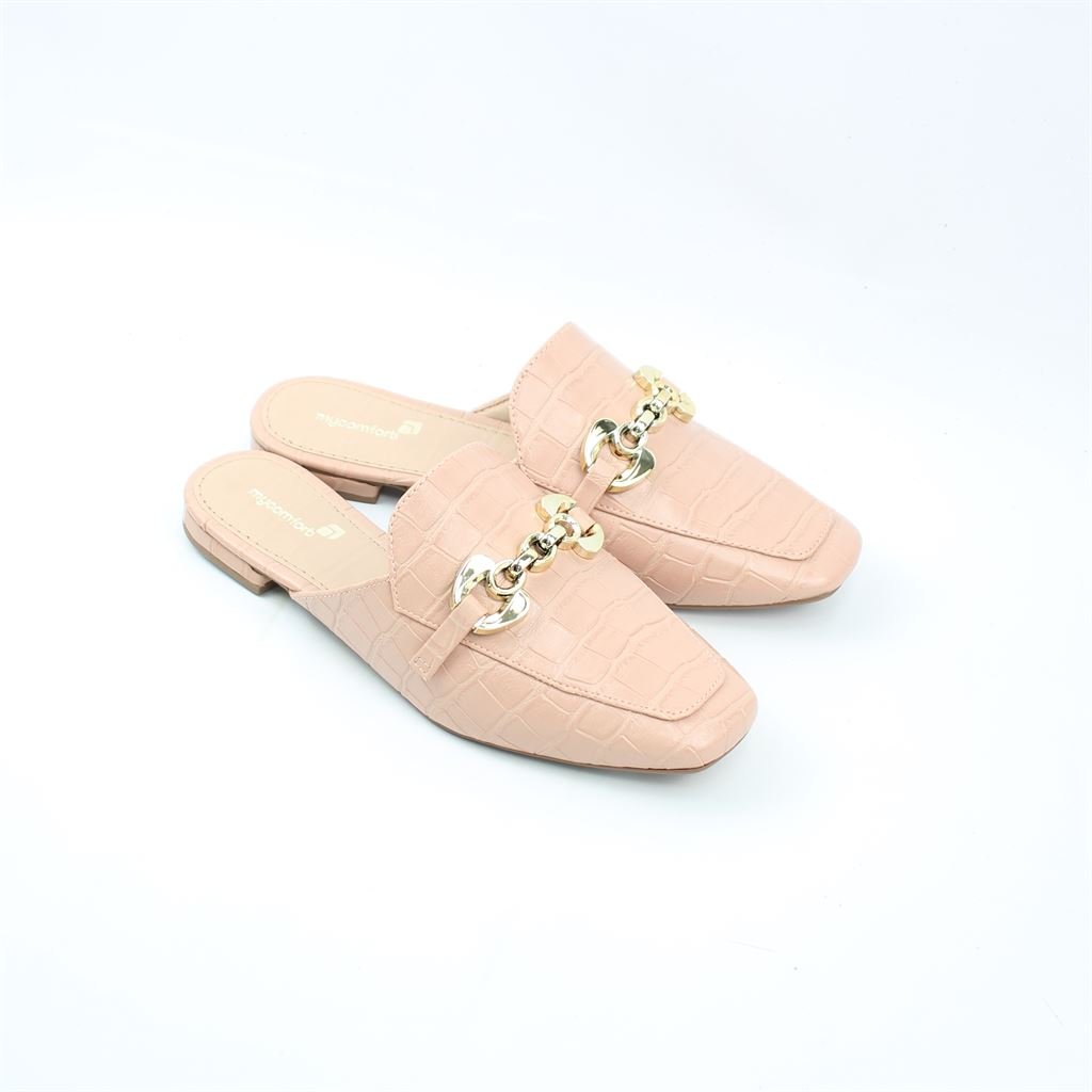 Mule Detalhe Croco Bege 2