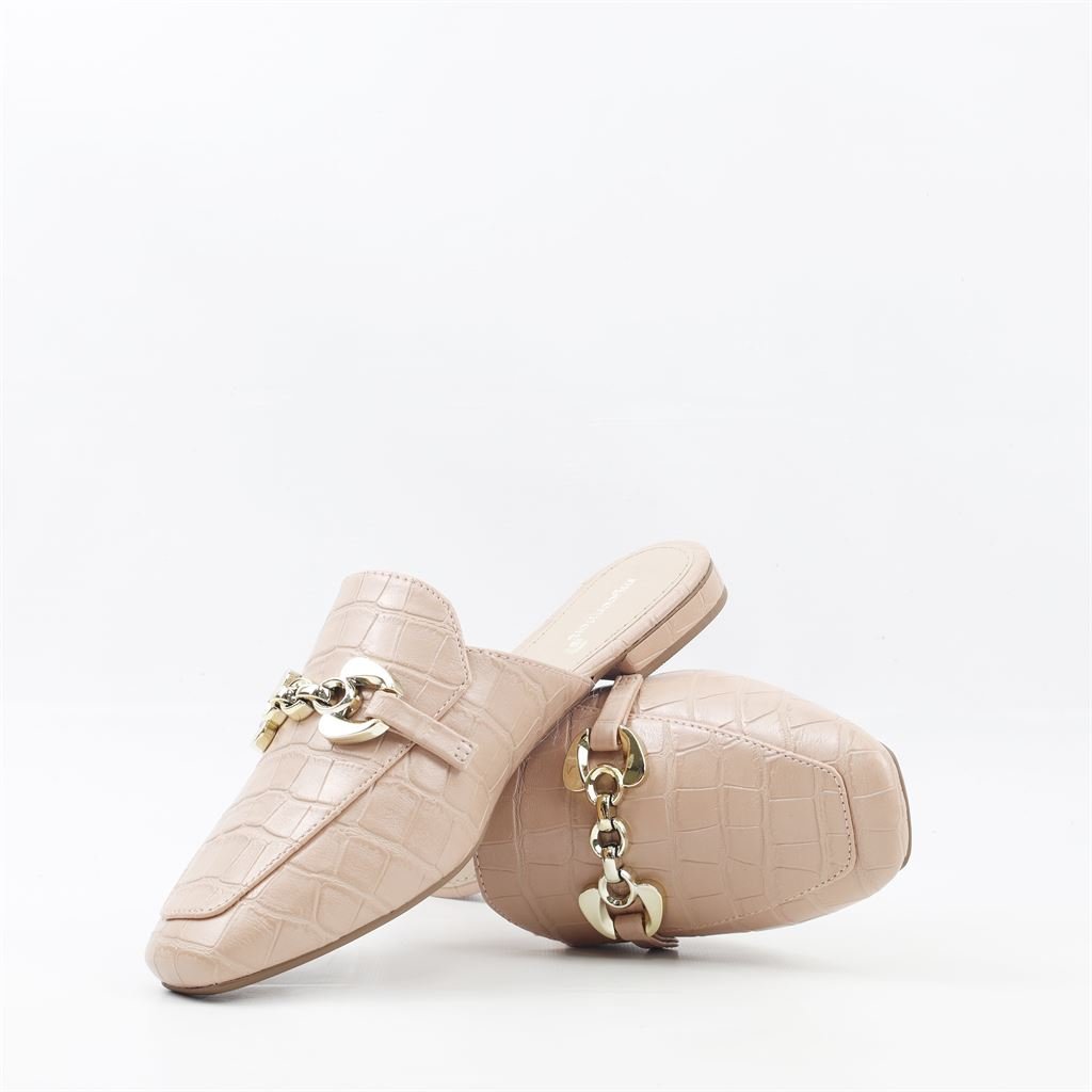 Mule Detalhe Croco Bege 4