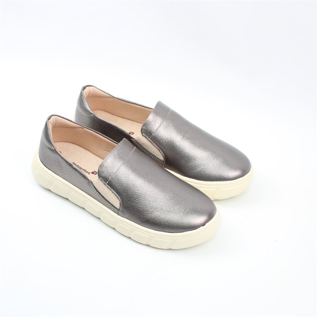 Tênis Slip On Metalizado Cinza 2