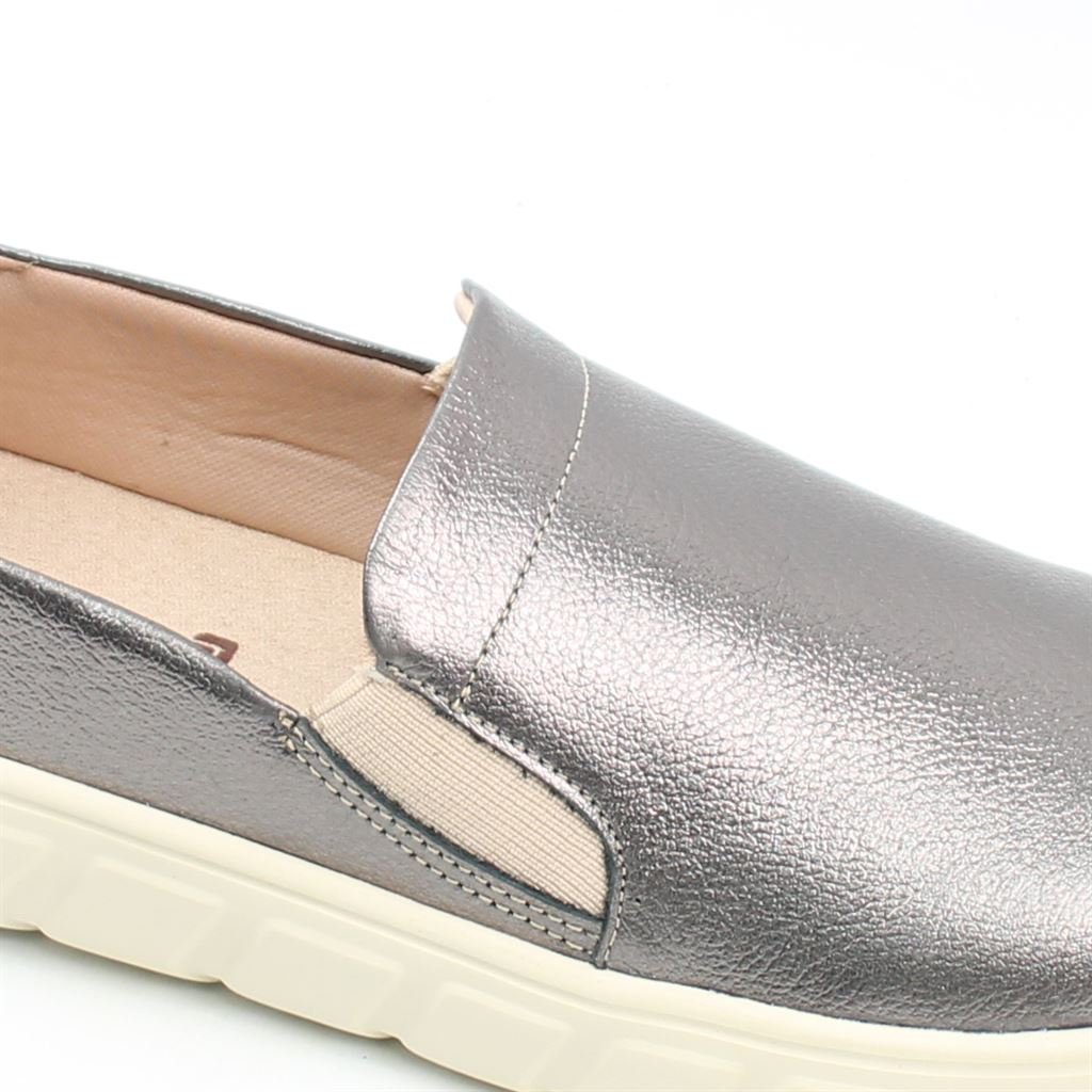 Tênis Slip On Metalizado Cinza 3