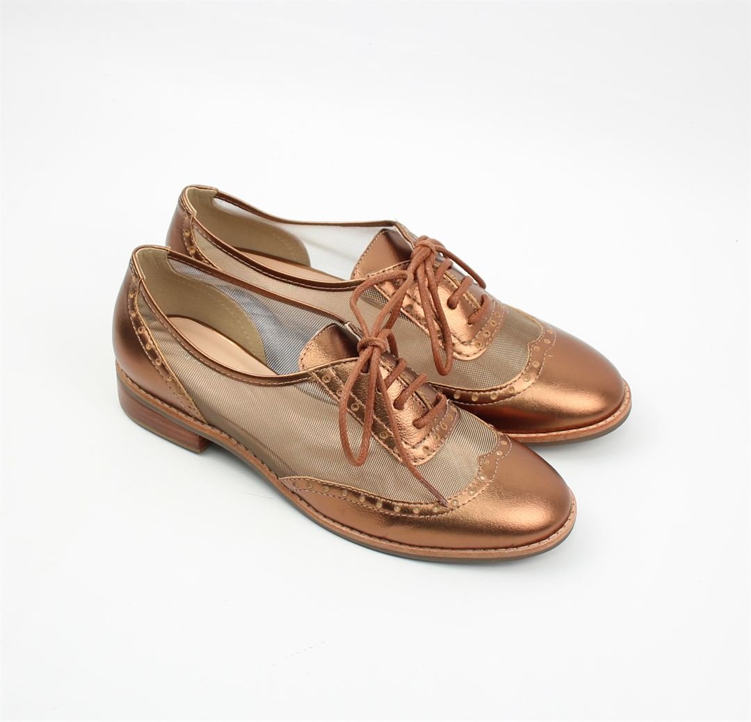 Oxford Couro Tela Metalizado Bronze 2