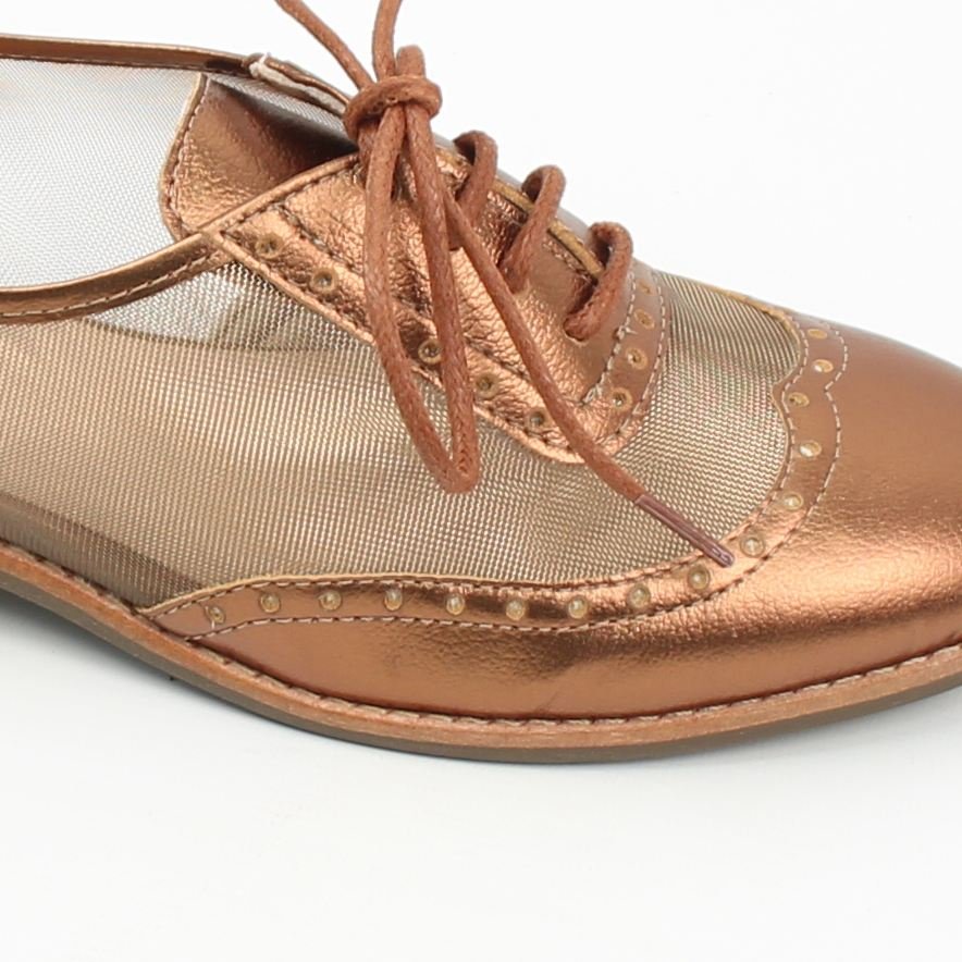 Oxford Couro Tela Metalizado Bronze 3
