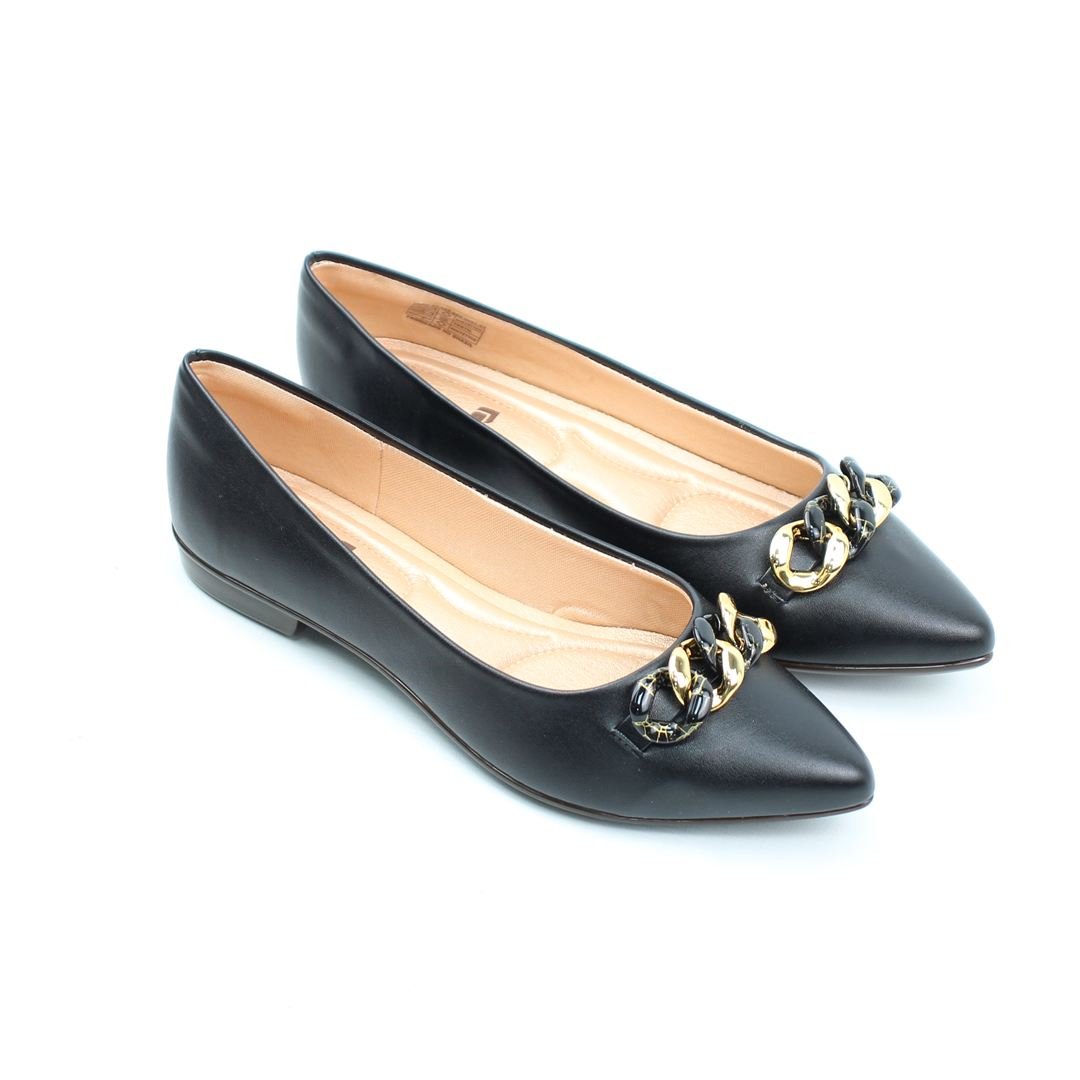 Sapatilha Bico Fino Corrente Preto 2