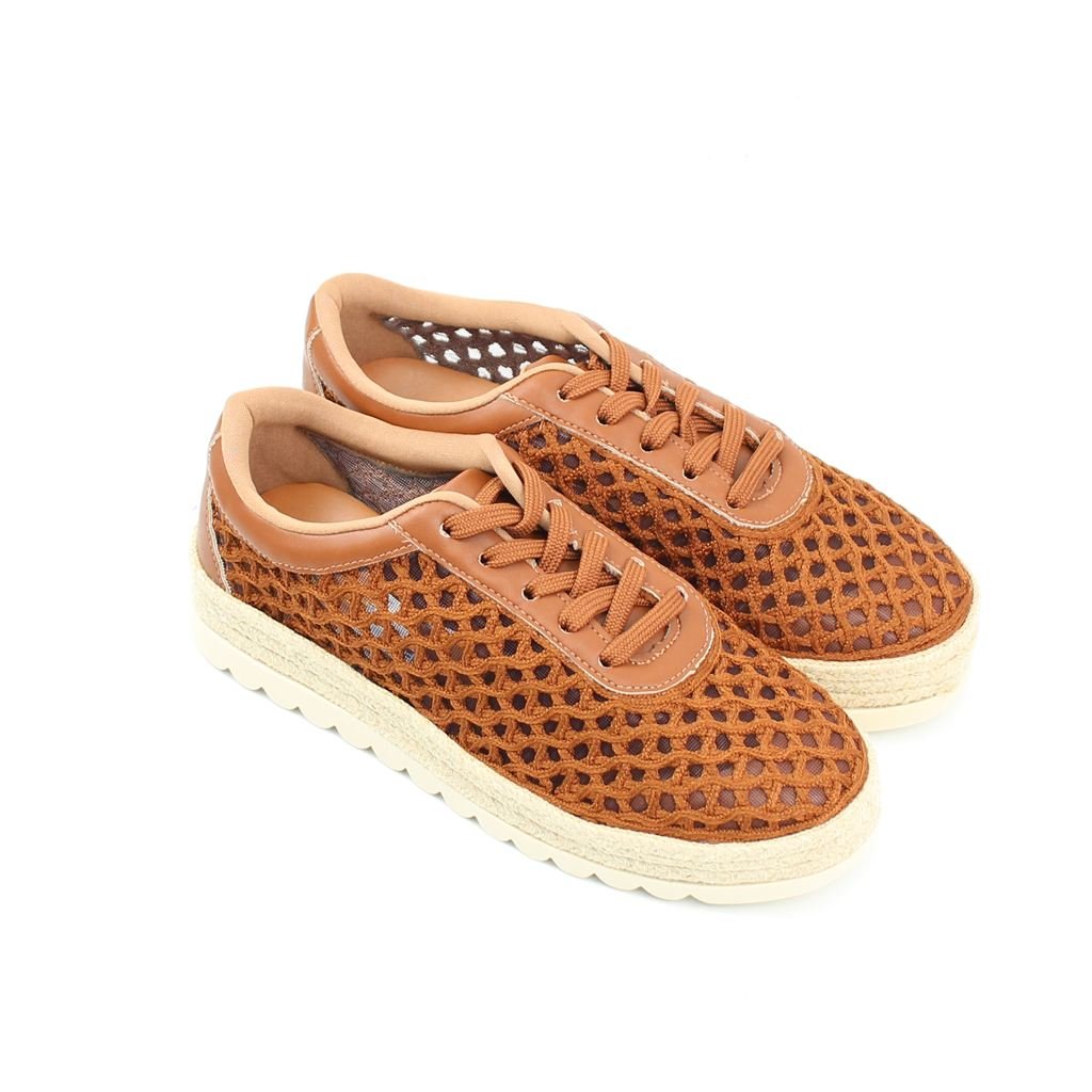 Tênis Flat Bordado Marrom 2