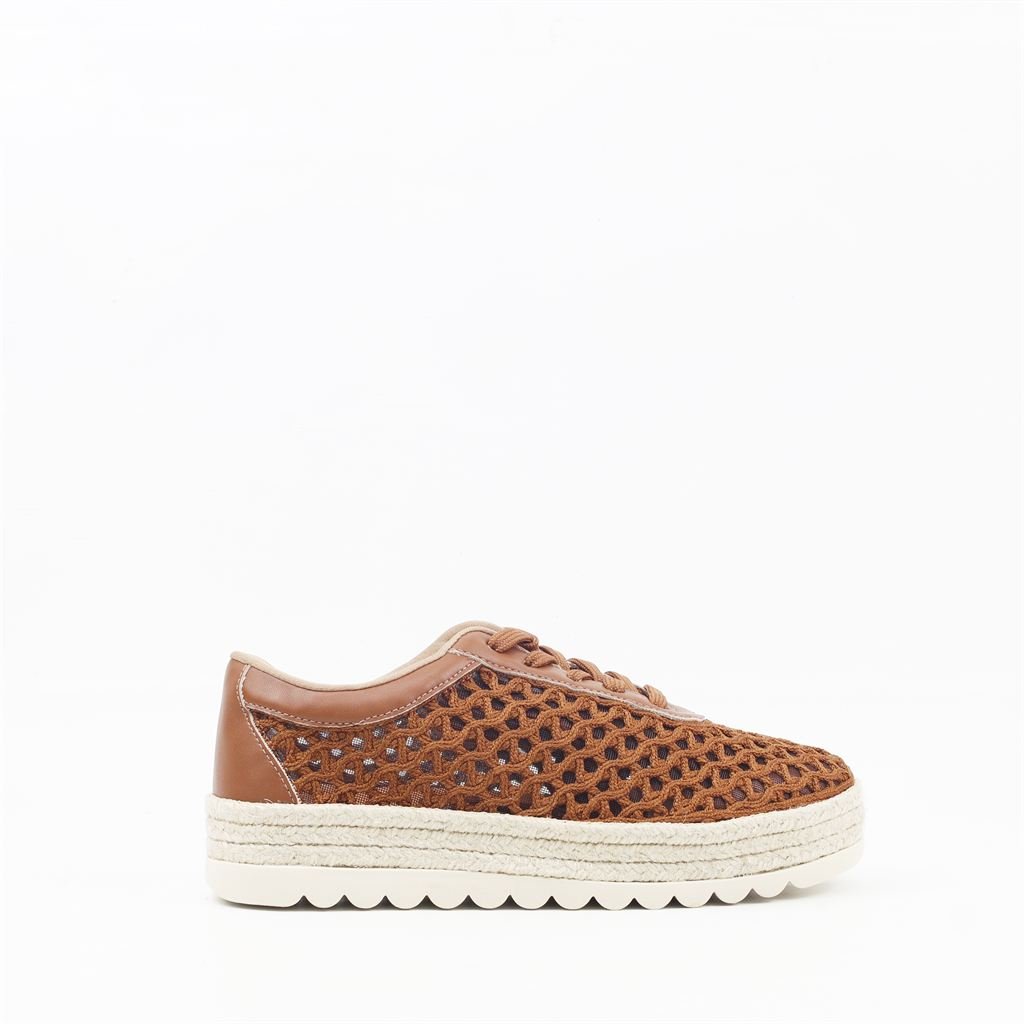 Tênis Flat Bordado Marrom 5