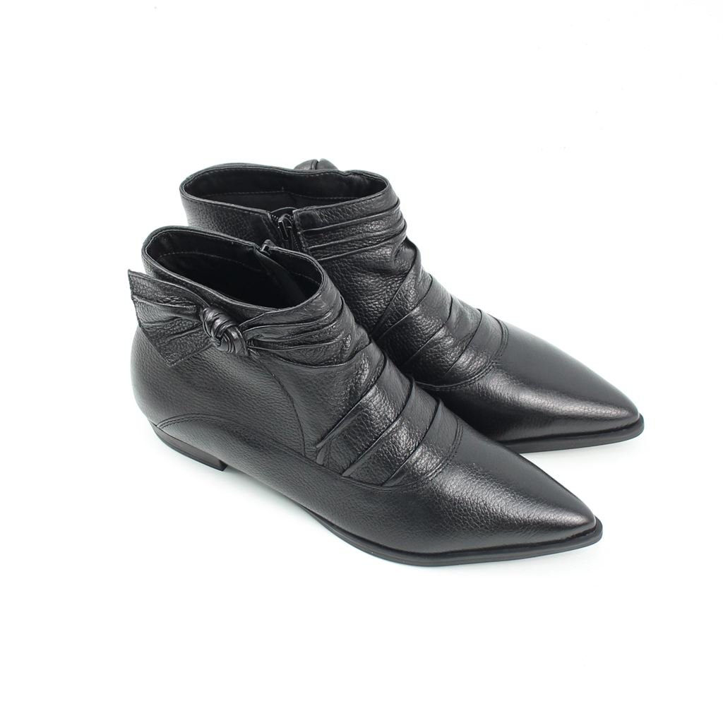Bota Cano Baixo Detalhe Laço Preto 2