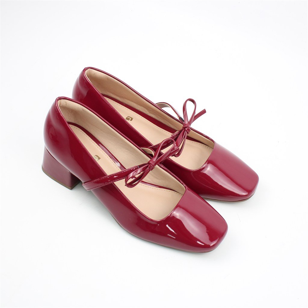 Scarpin Salto Bloco Boneca Vermelho 5