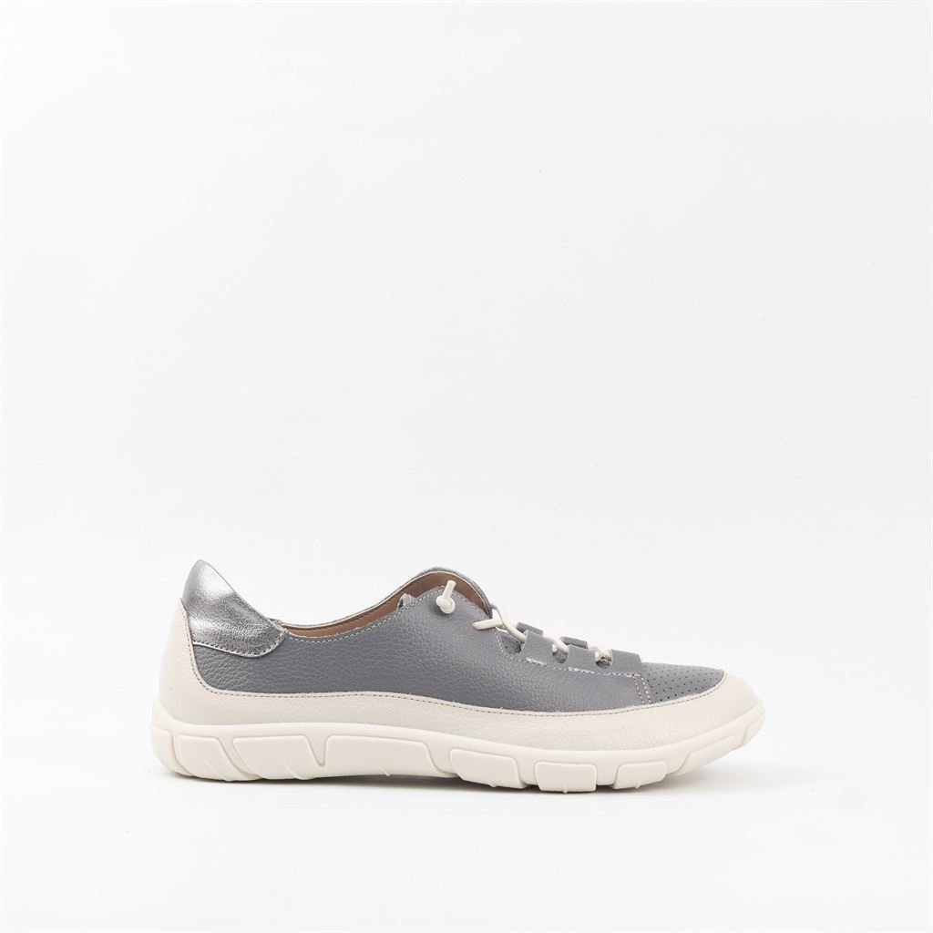 Tênis Flat Couro Conforto Grafite/Onix 5