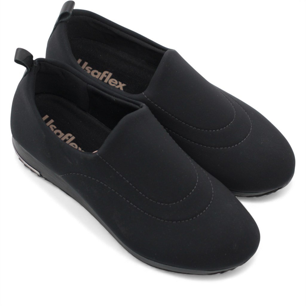 Tênis Flat Elastano Conforto Preto 5