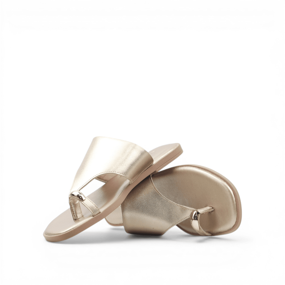 Rasteira Couro Conforto Ouro Light 3