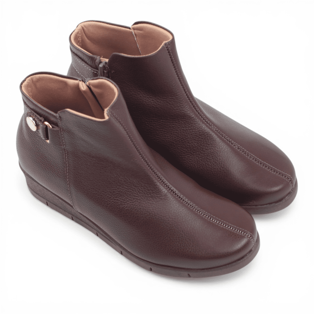 Bota Cano Baixo Couro Marrom 4