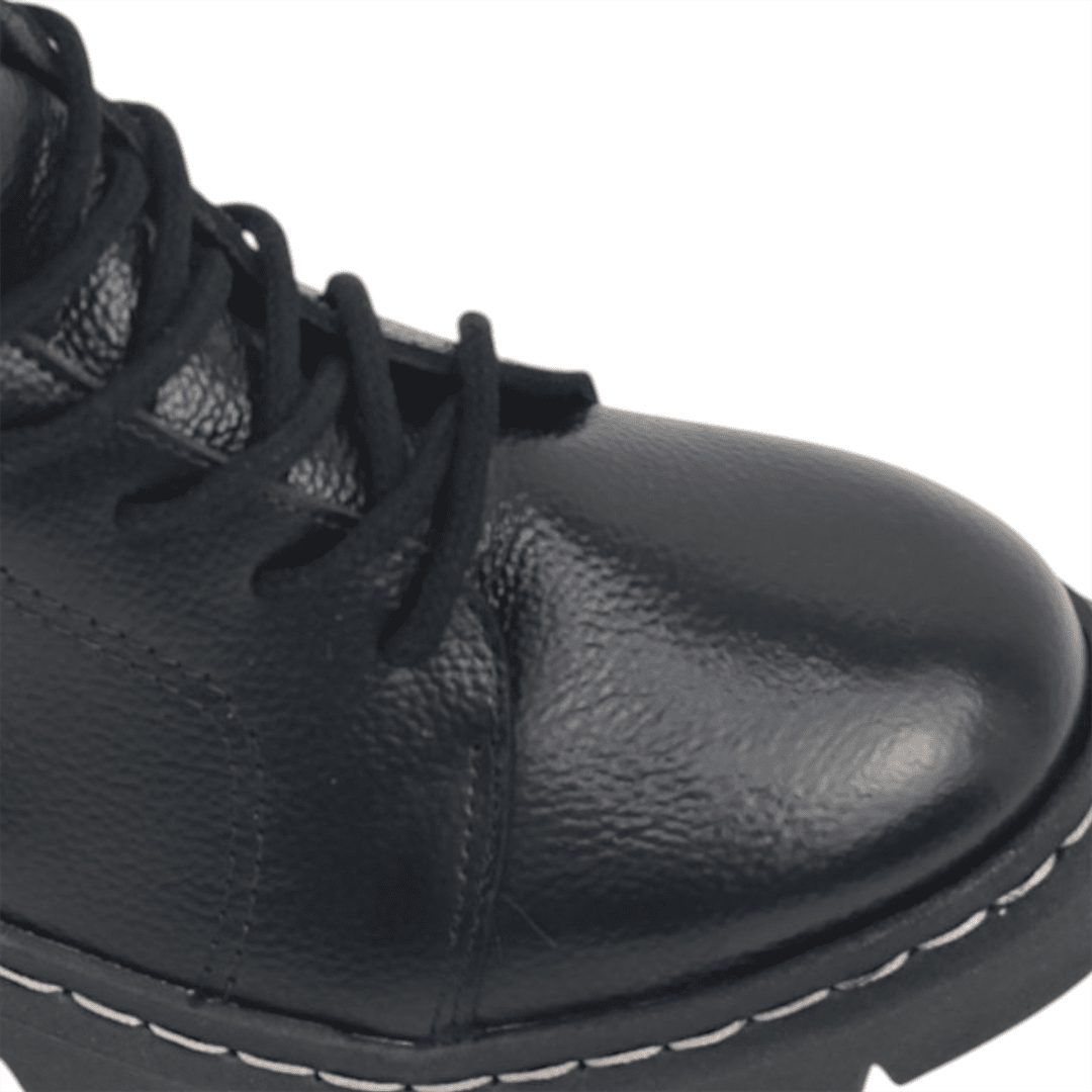 Bota Coturno Couro Preto 4