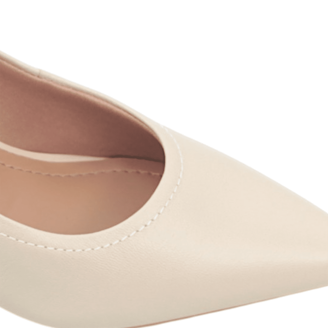 Scarpin Salto Bloco Couro Liso Branco 5
