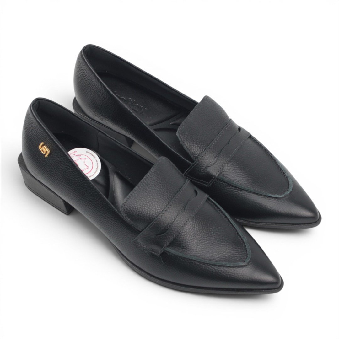 Mocassim Couro Conforto Preto 2