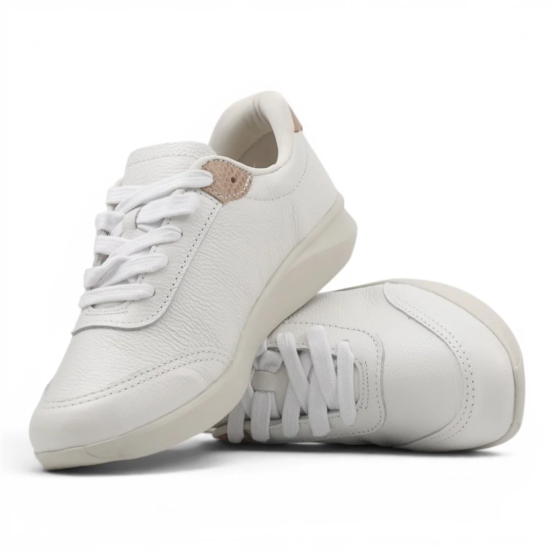 Tenis Flat Amaração Couro Branco 2