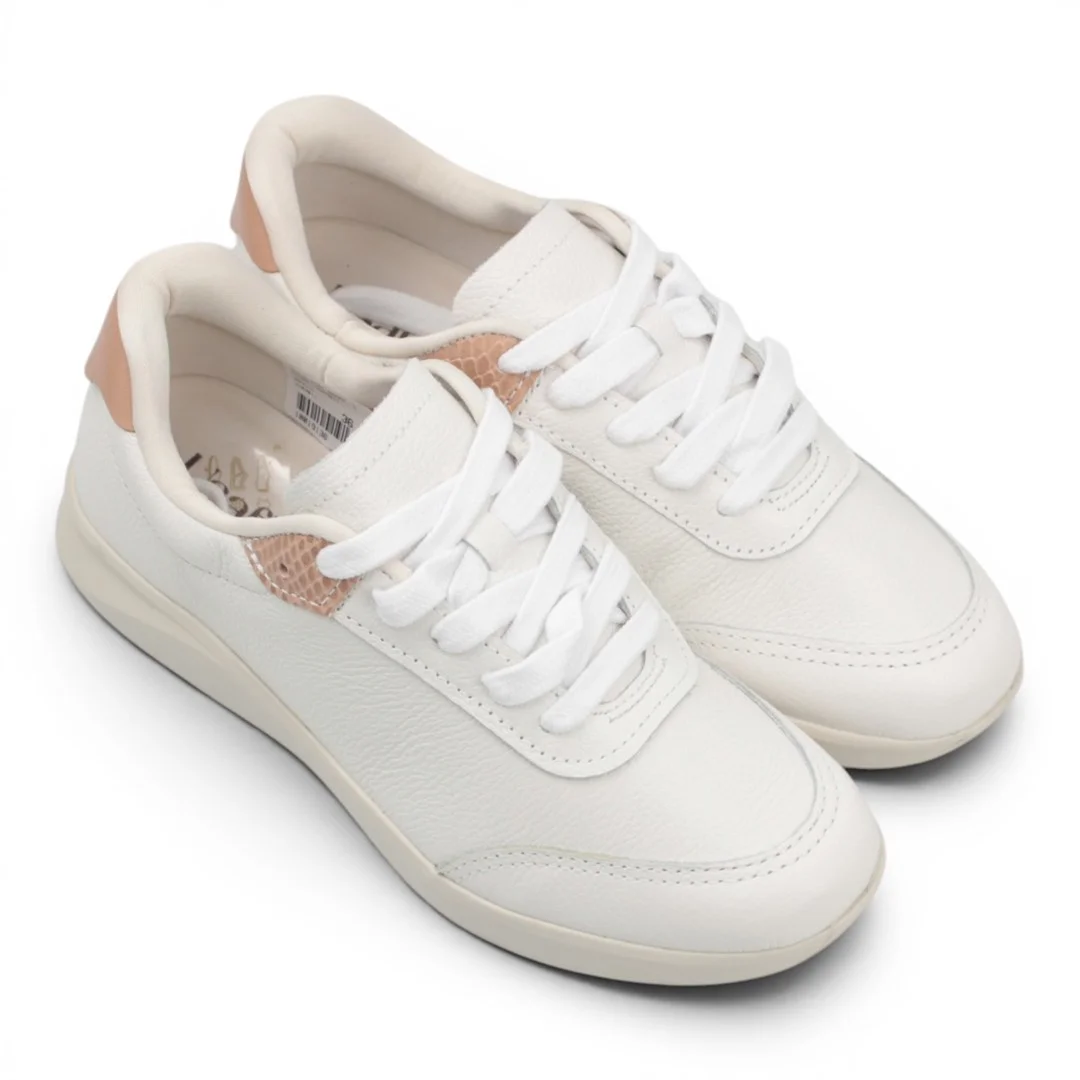 Tenis Flat Amaração Couro Branco 4