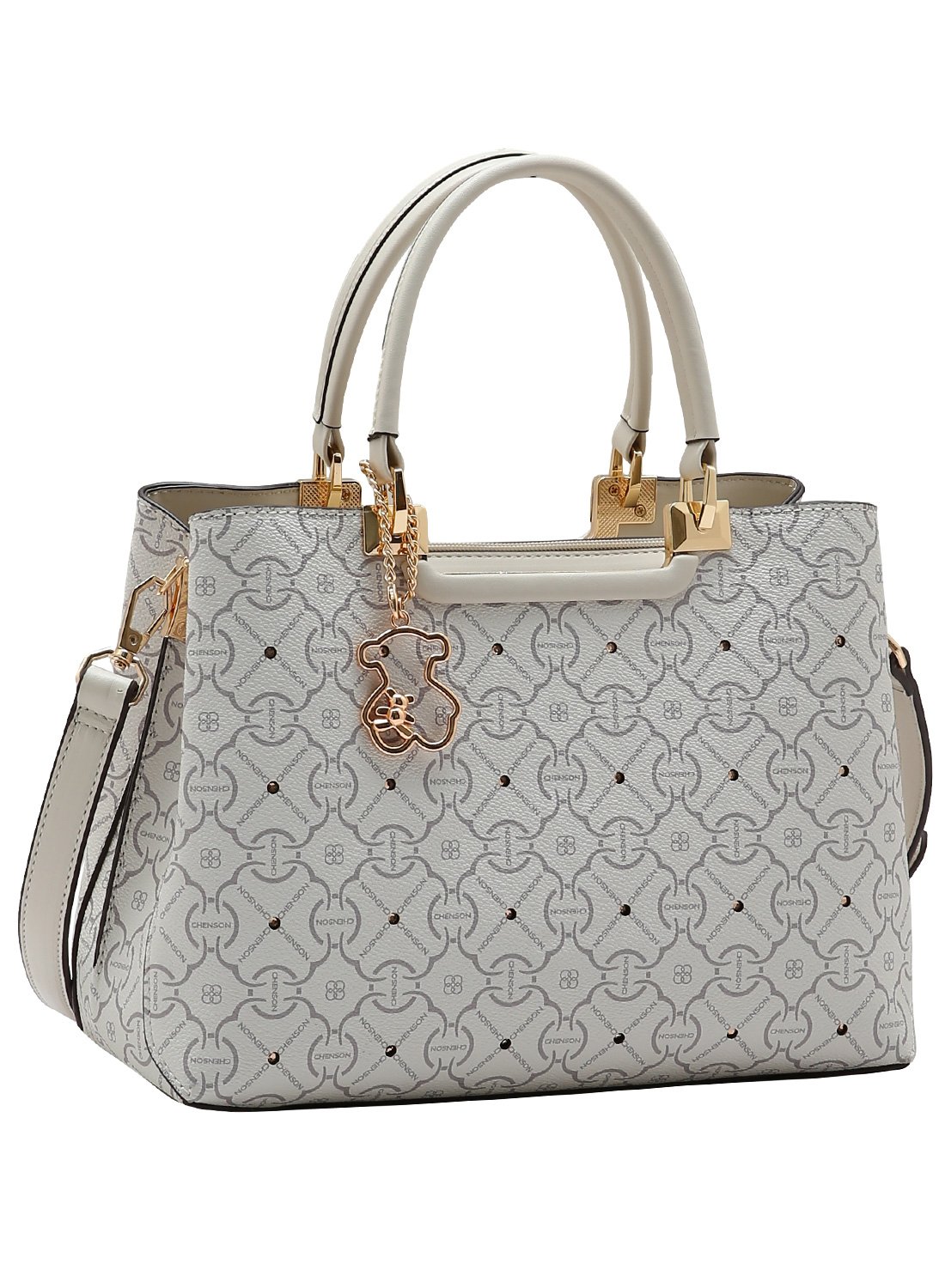 Bolsa Chenson - Bege - Alca de Mao Classic Cristal 