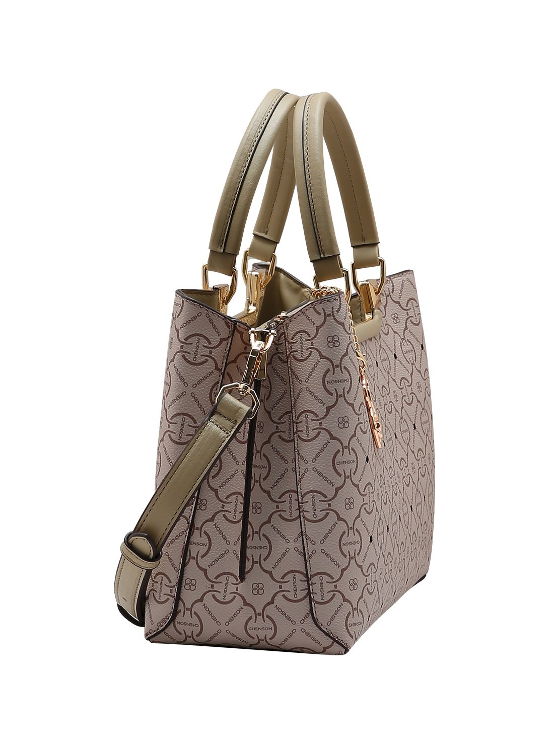 Bolsa Chenson - Natural - Classic Cristal - Alca de Mao Bege 4