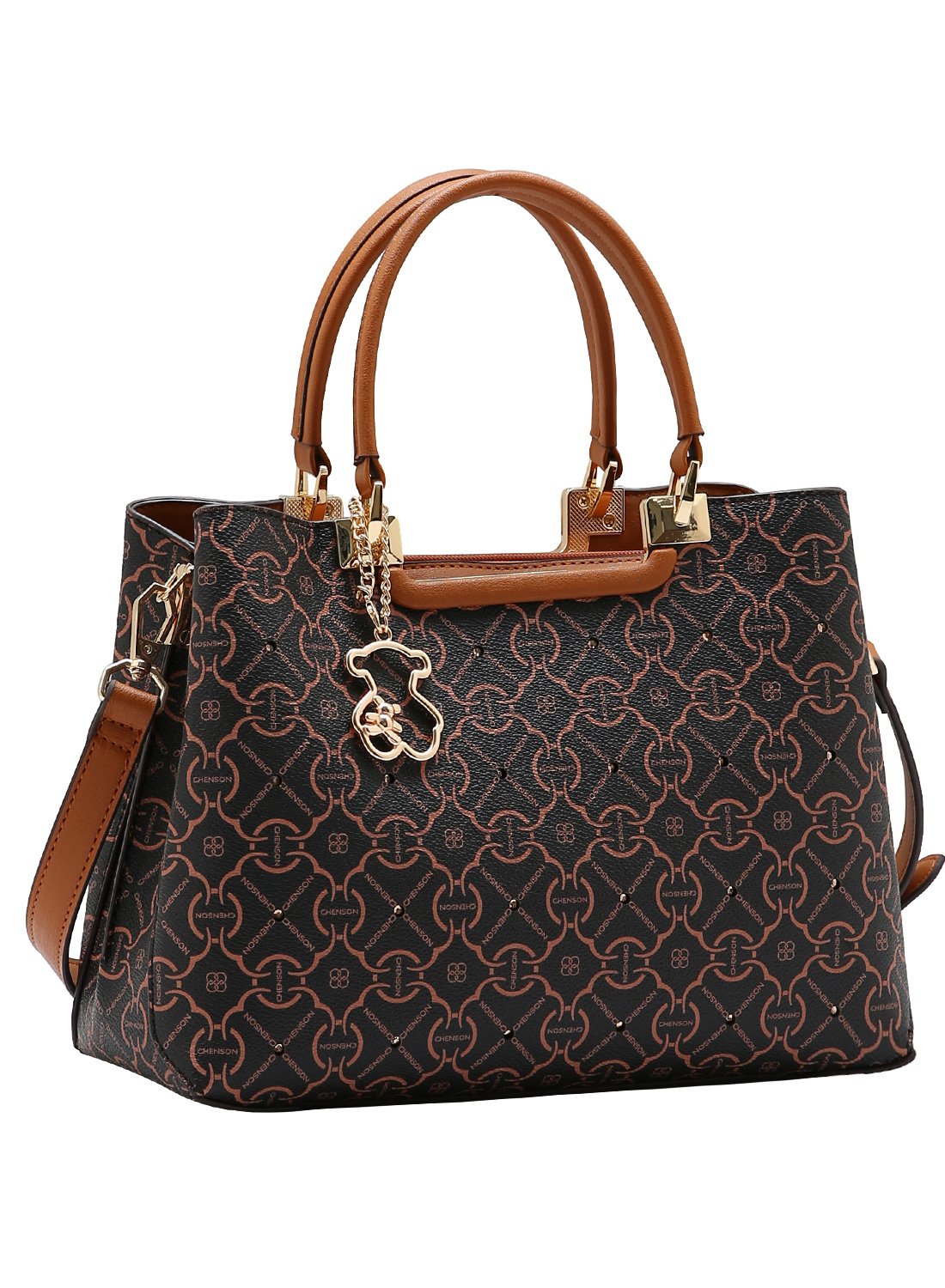 Bolsa Chenson - Cafe - Feminina com Alca de Mao - Linha Classic Cristal